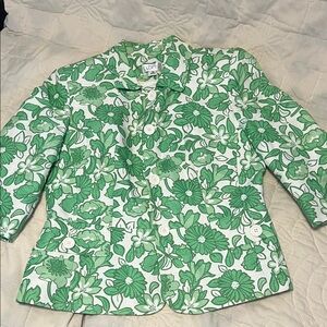 LOFT Green Floral Blazer